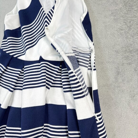 Altar’d State Nautical Fit & Flare Pleated Mini Dress Navy Striped Cocktail S - Picture 8 of 11